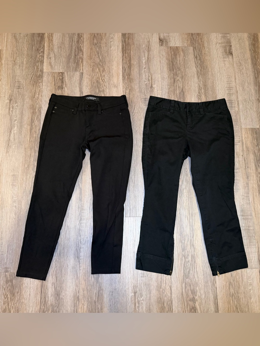 Lot of 2 LOFT and Liverpool Black Ankle Skinny Pants Women’s Size 0/25 Petite